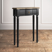 Emily distressed demilune console table discount